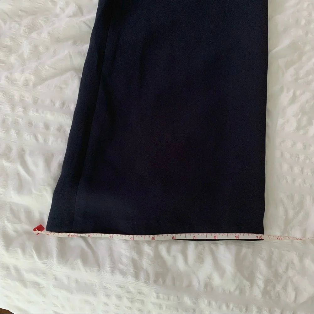 Escada Navy 100% Silk Wide Leg Pants - Picture 15 of 15